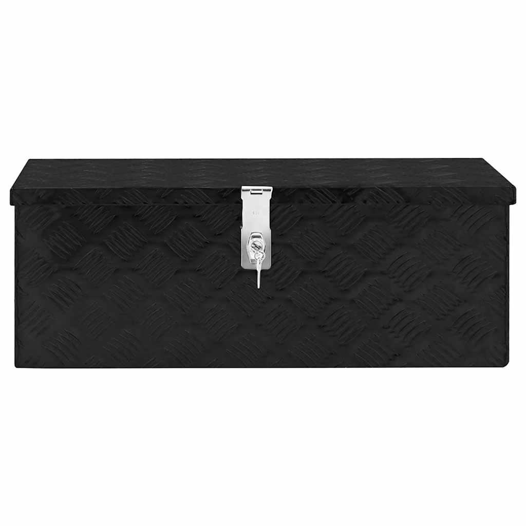 Kutija za pohranu crna 70 x 31 x 27 cm aluminijska