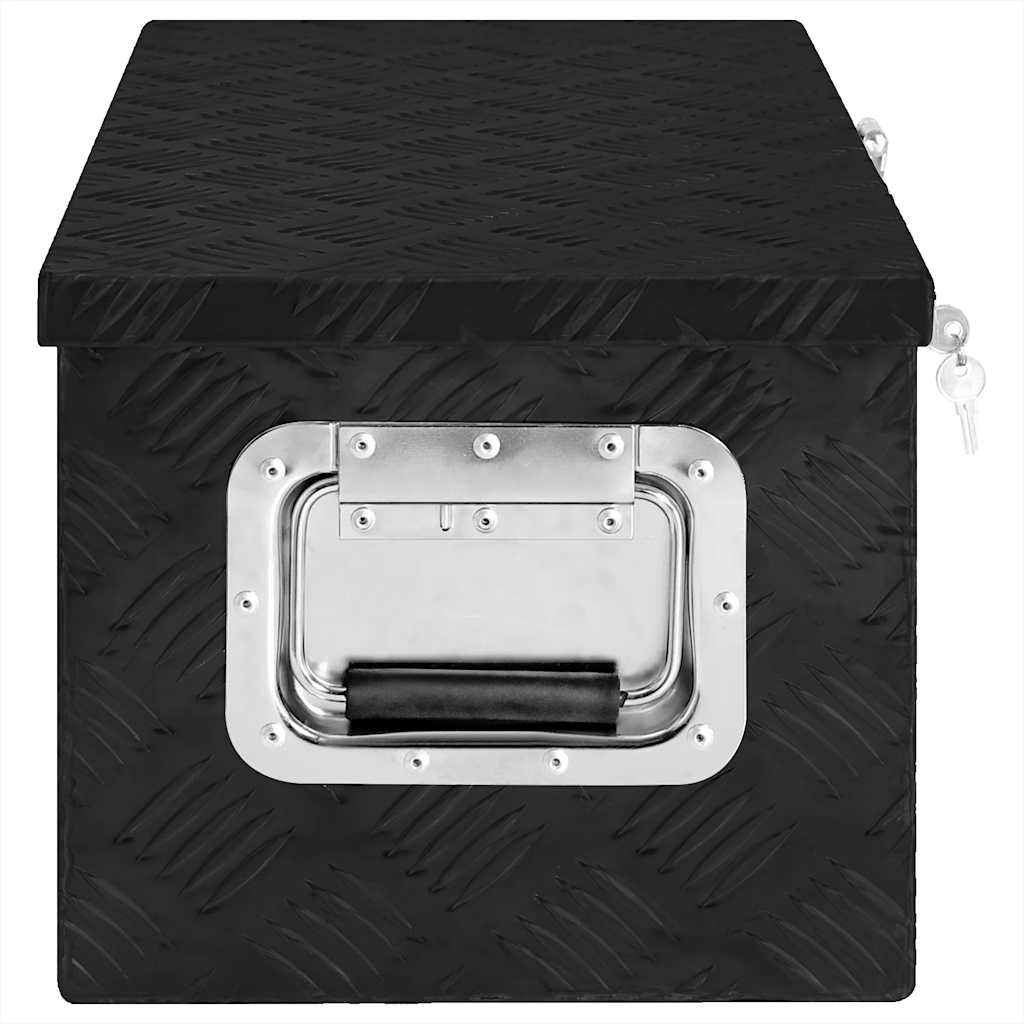 Kutija za pohranu crna 70 x 31 x 27 cm aluminijska