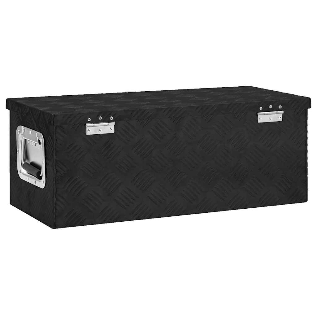 Kutija za pohranu crna 70 x 31 x 27 cm aluminijska