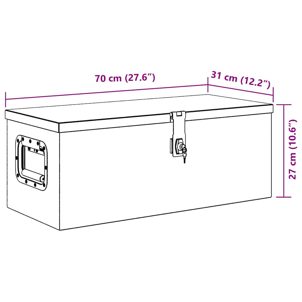 Kutija za pohranu crna 70 x 31 x 27 cm aluminijska
