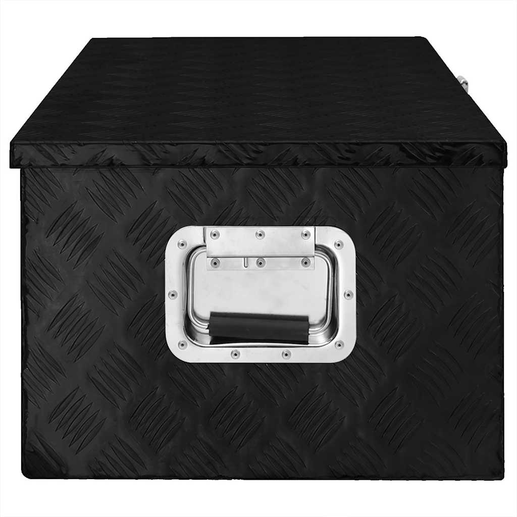Kutija za pohranu crna 90 x 47 x 33,5 cm aluminijska