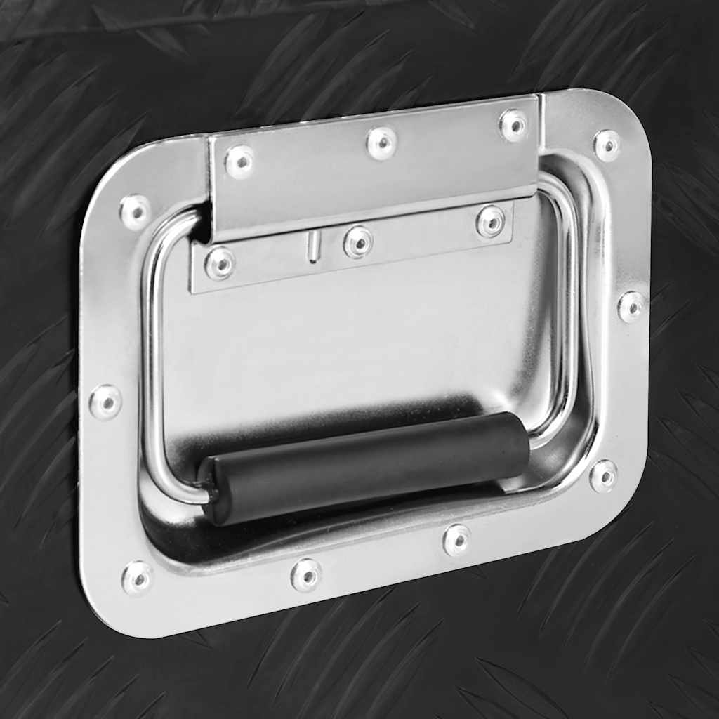 Kutija za pohranu crna 90 x 47 x 33,5 cm aluminijska