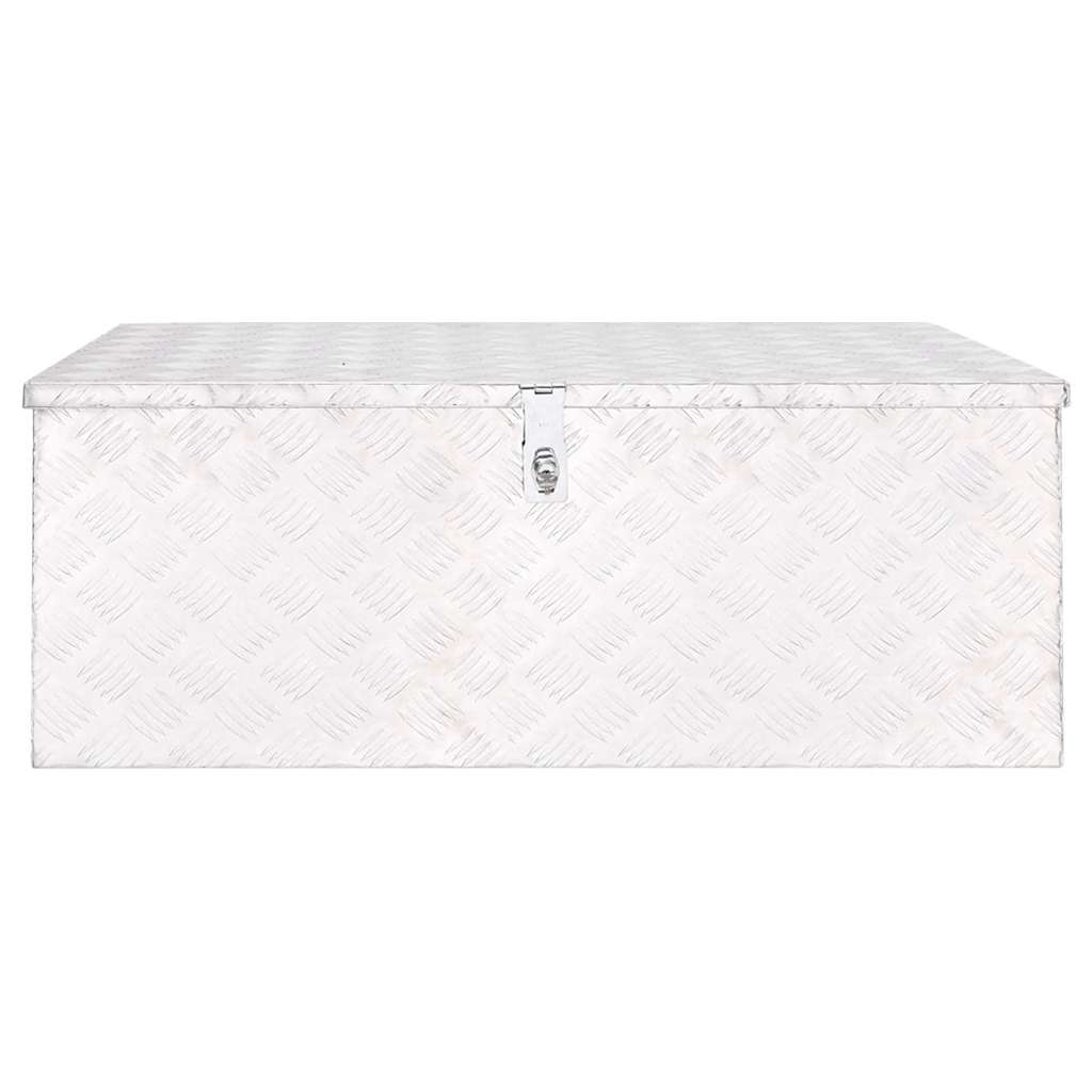 Kutija za pohranu srebrna 100 x 55 x 37 cm aluminijska