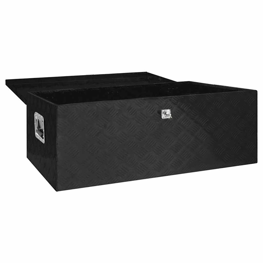 Kutija za pohranu crna 100 x 55 x 37 cm aluminijska