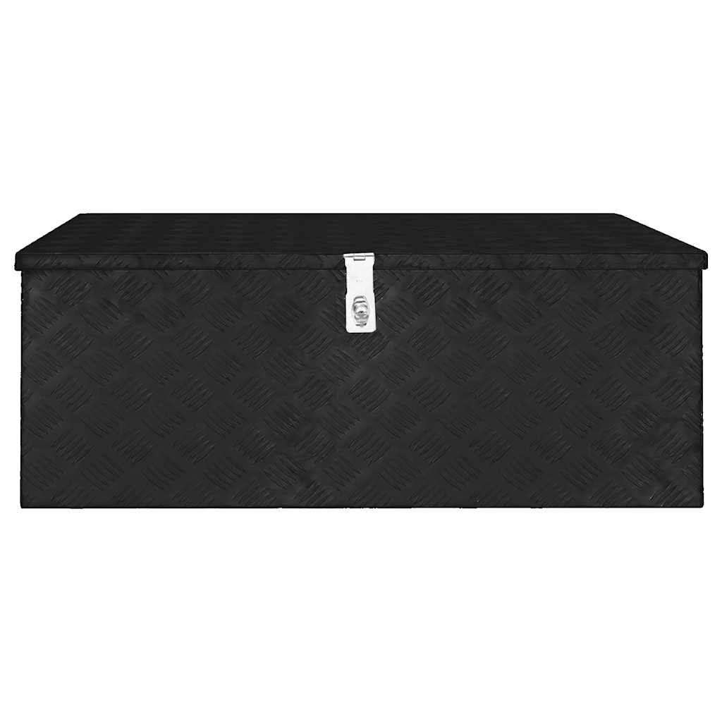 Kutija za pohranu crna 100 x 55 x 37 cm aluminijska
