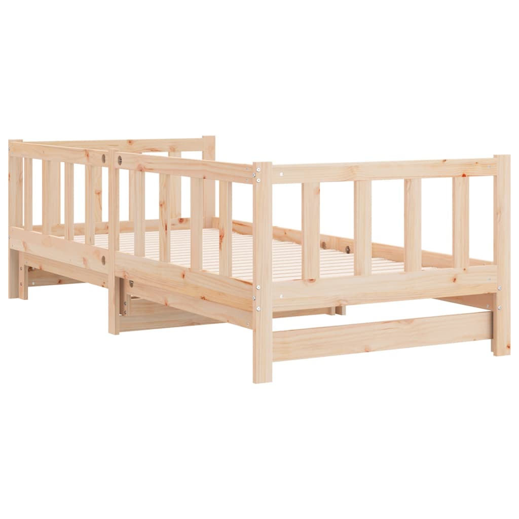 Dnevni ležaj na izvlačenje 2x (80 x 200) cm od masivne borovine