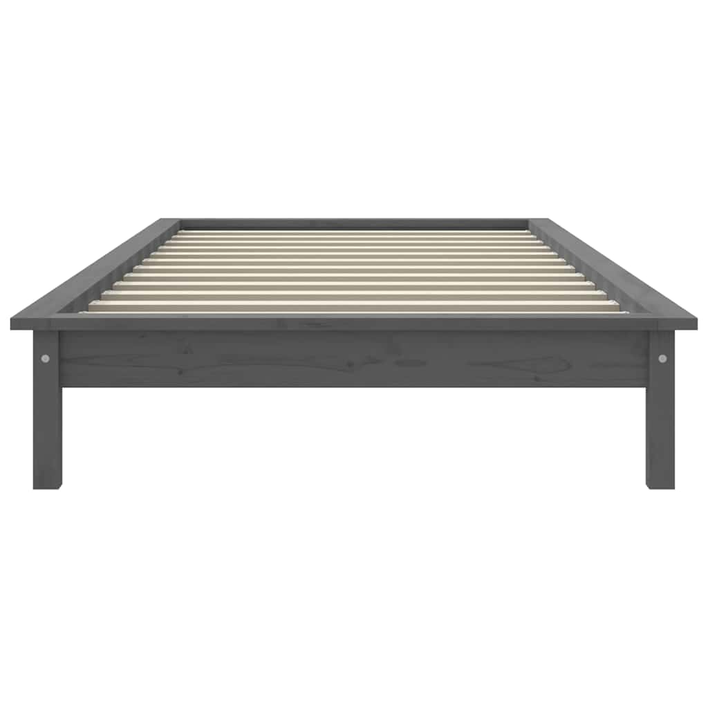Okvir za krevet sivi 90 x 200 cm od masivne borovine