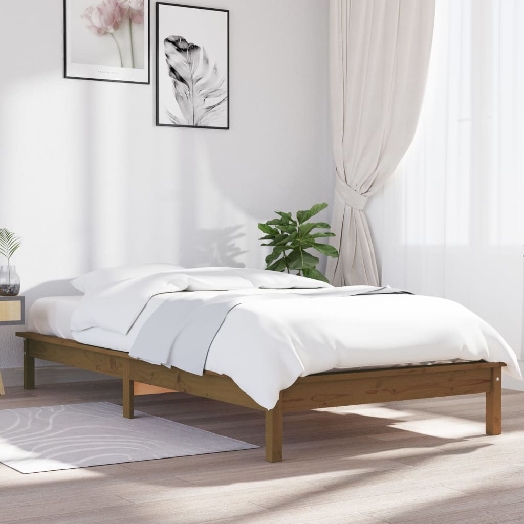 Okvir za krevet boja meda 90 x 200 cm od masivne borovine