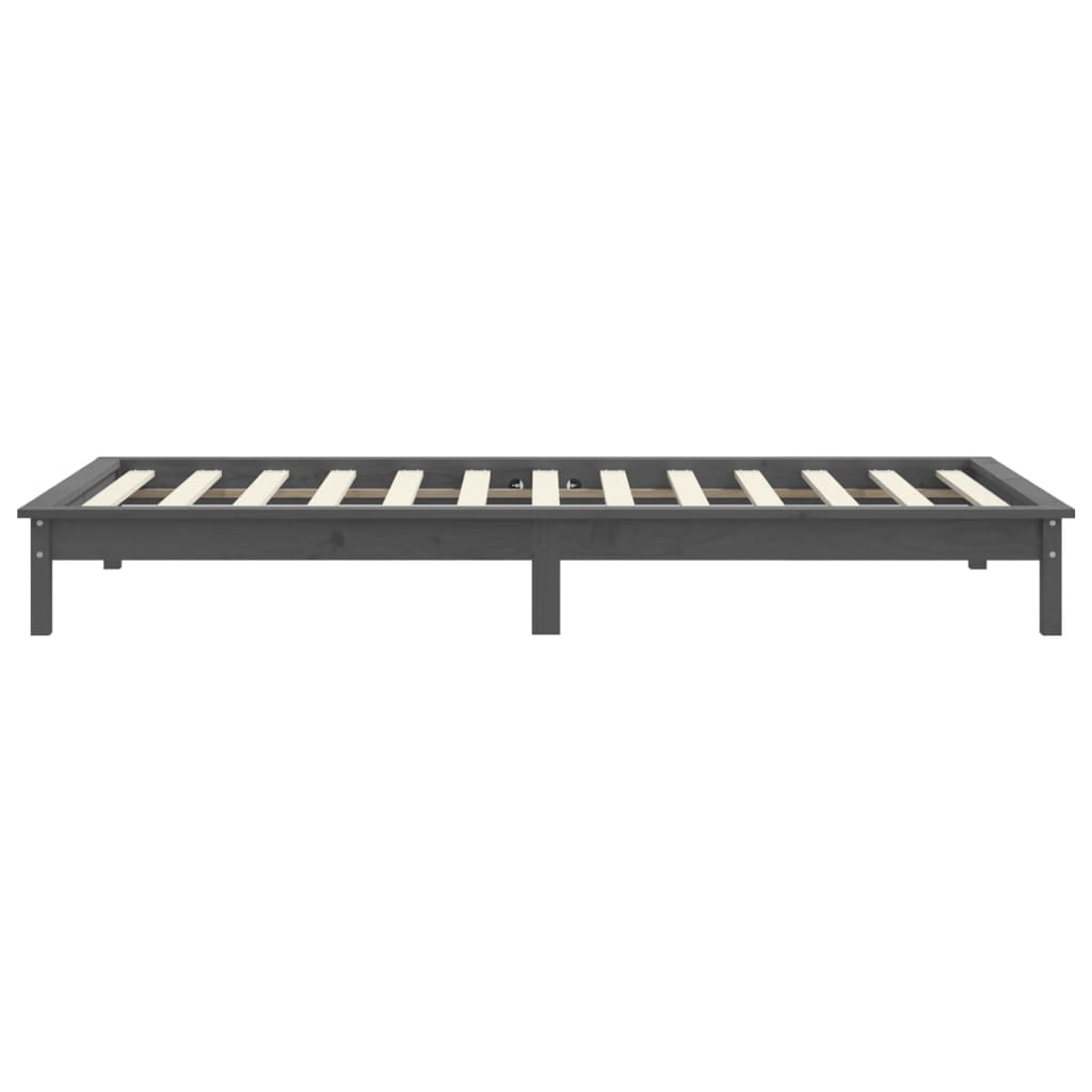Okvir za krevet sivi 100 x 200 cm od masivne borovine