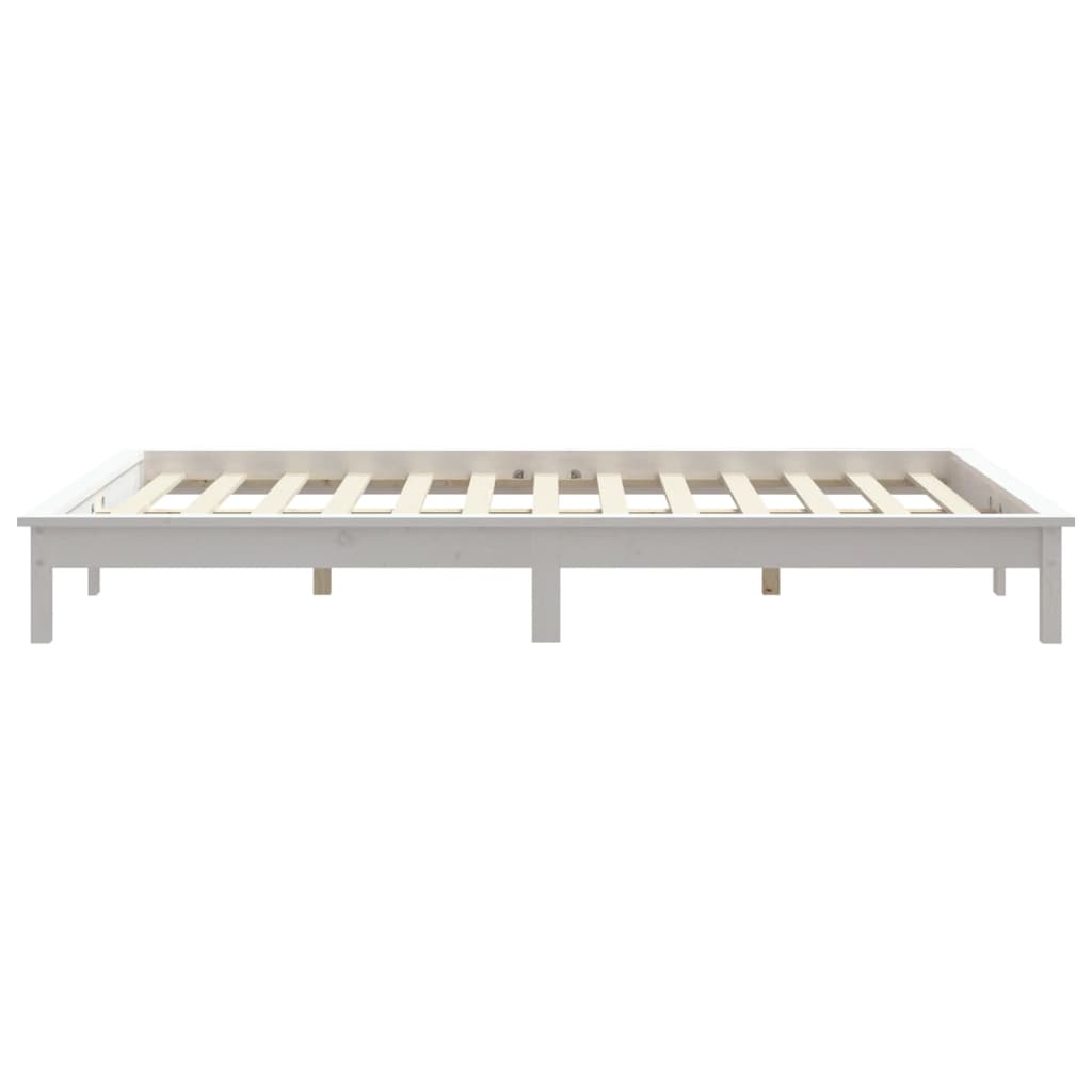 Okvir za krevet bijeli 120x200 cm od masivne borovine