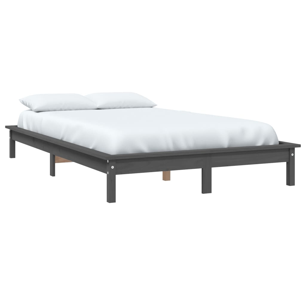 Okvir za krevet sivi 120 x 200 cm od masivne borovine