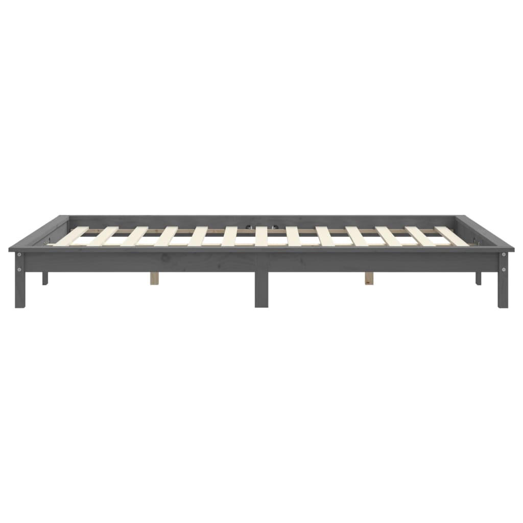 Okvir za krevet sivi 120 x 200 cm od masivne borovine