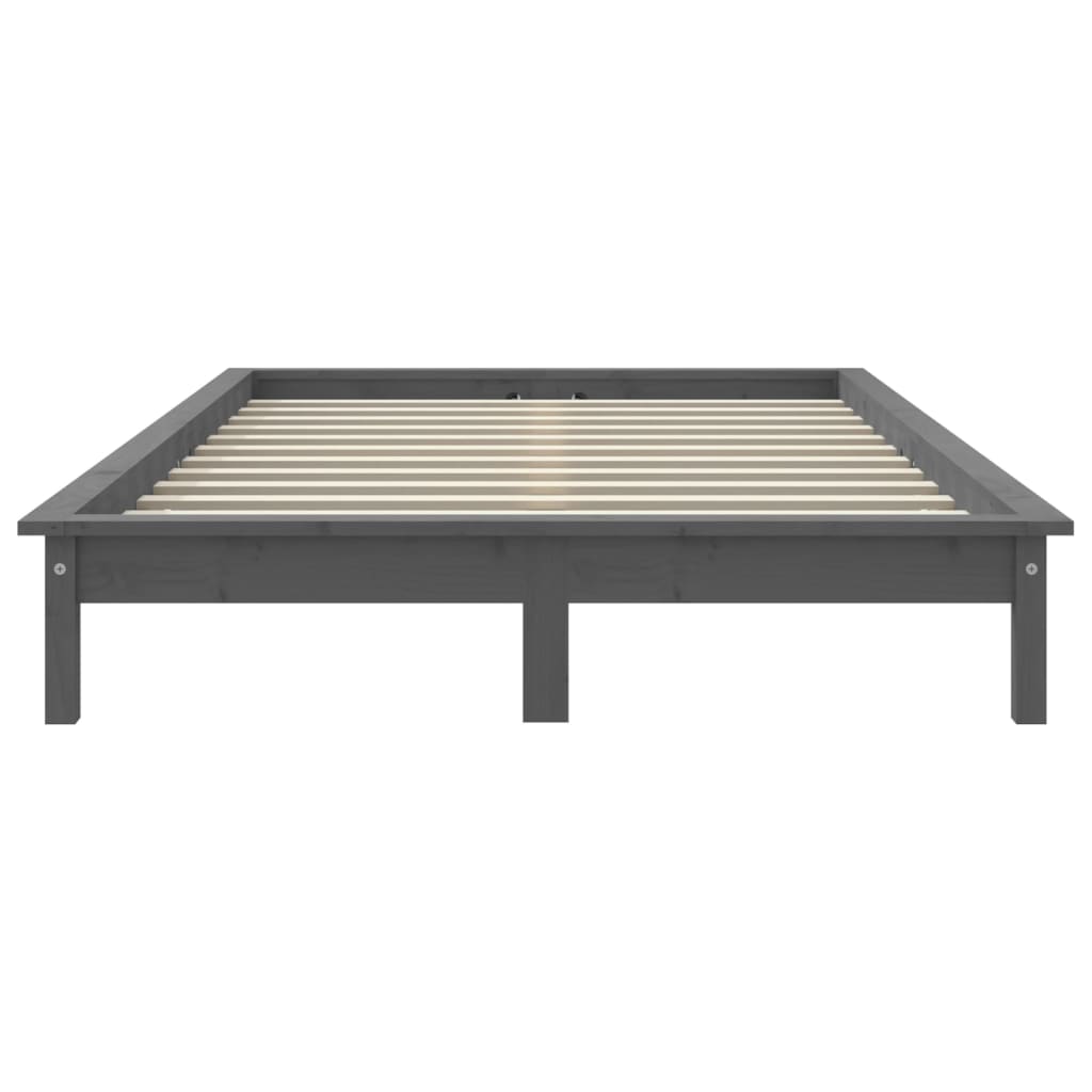 Okvir za krevet sivi 160x200 cm od masivne borovine