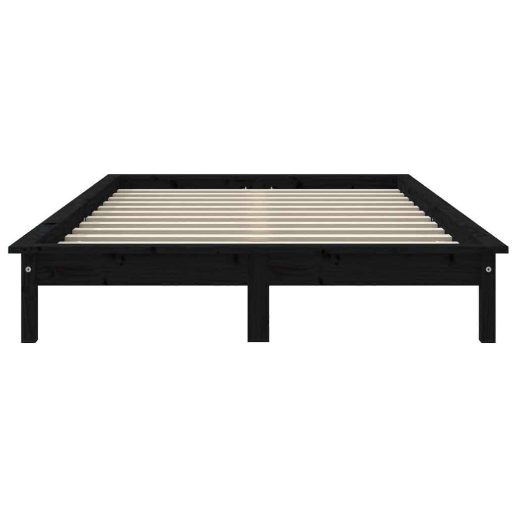Okvir za krevet crni 160x200 cm od masivne borovine