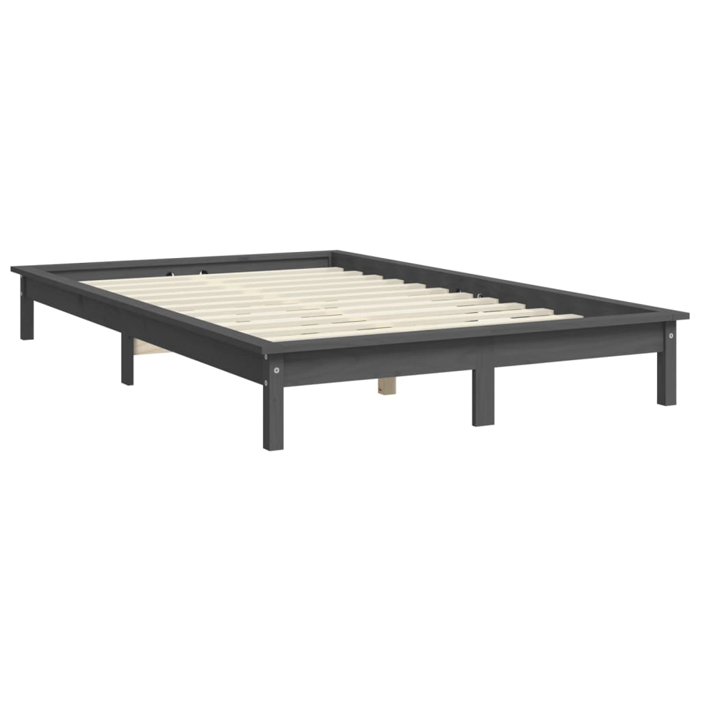 Okvir za krevet od borovine sivi 180x200 cm veliki bračni
