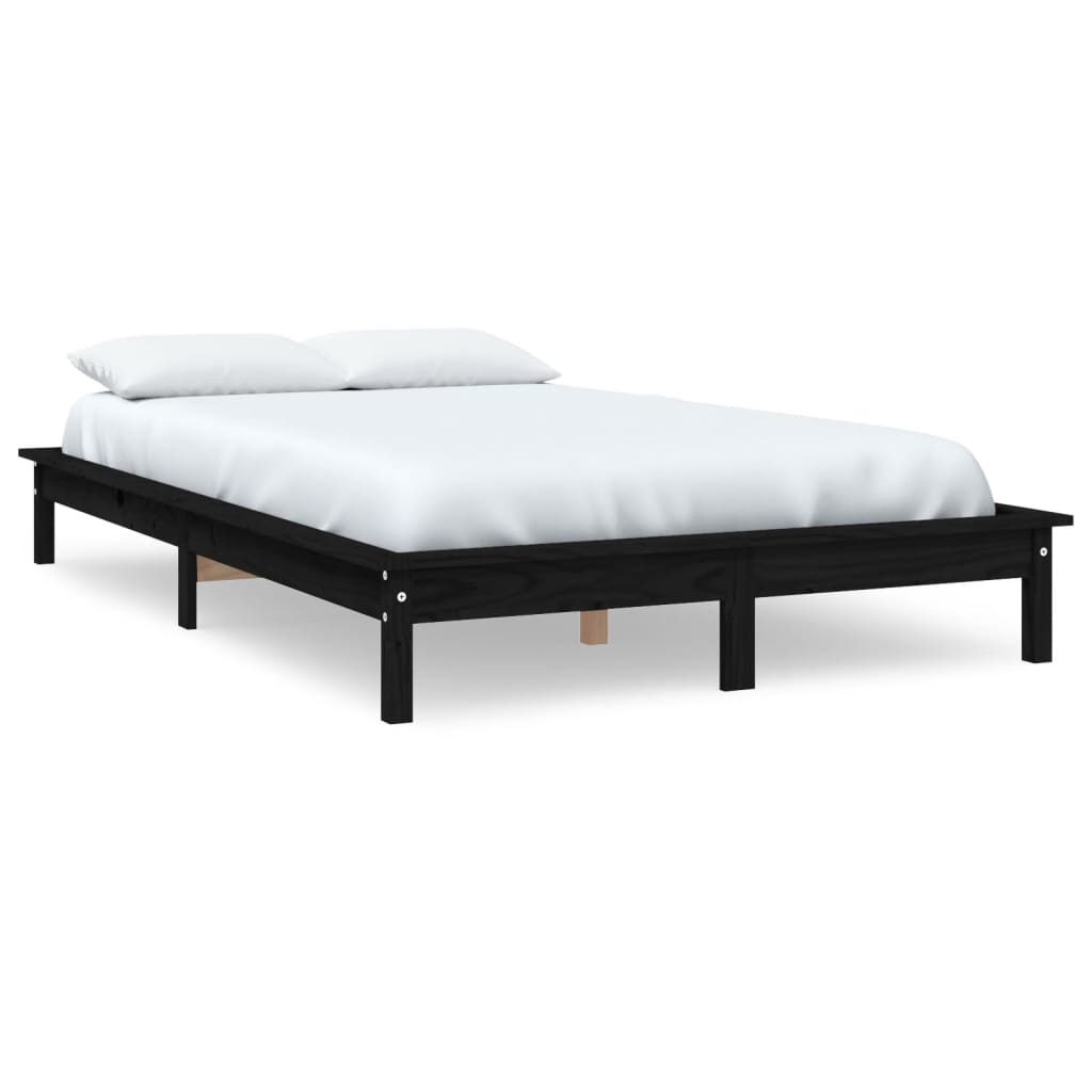 Okvir za krevet od borovine crni 180 x 200 cm veliki bračni
