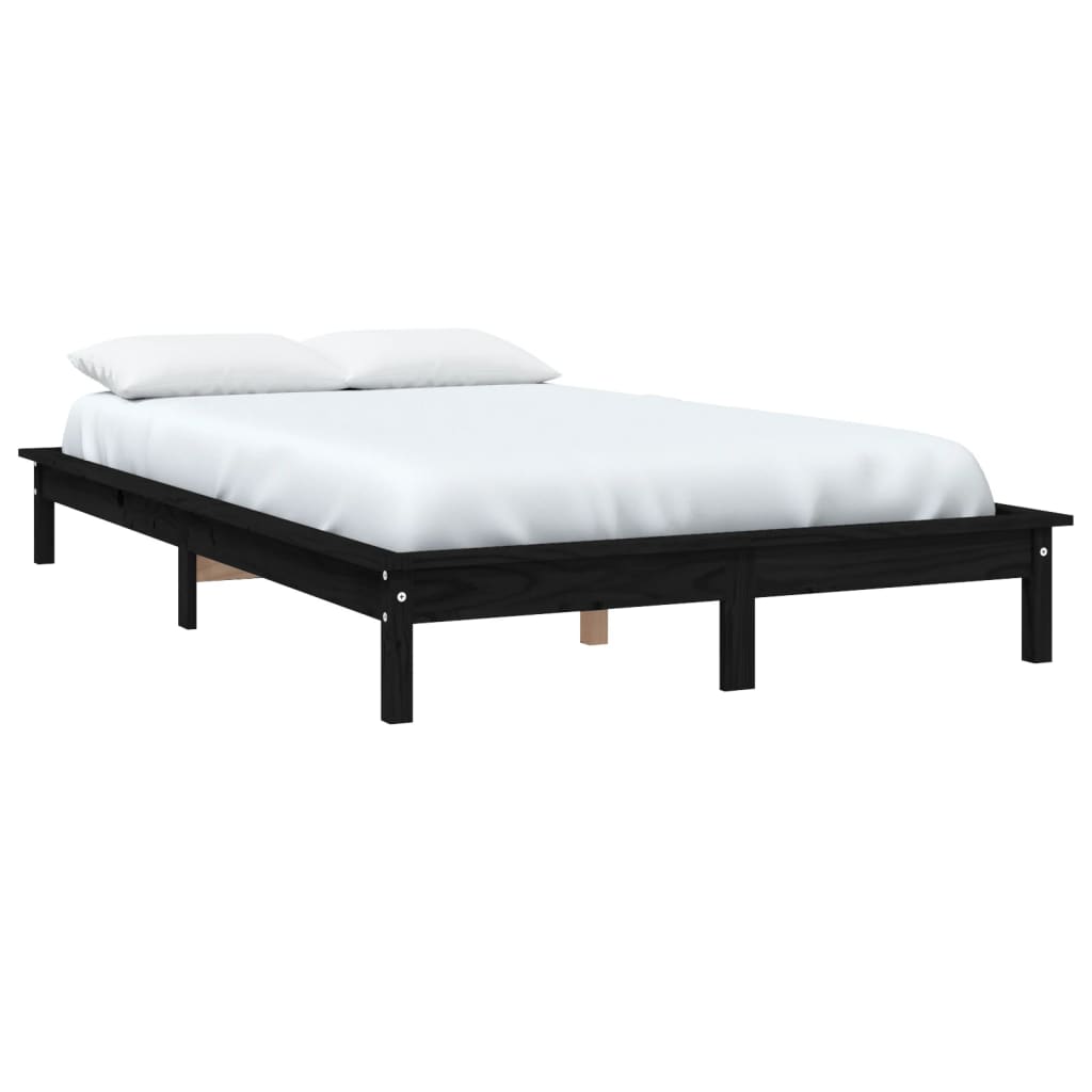 Okvir za krevet od borovine crni 180 x 200 cm veliki bračni