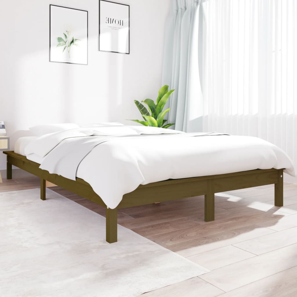 Okvir za krevet boja meda 120x190 cm masivna borovina bračni