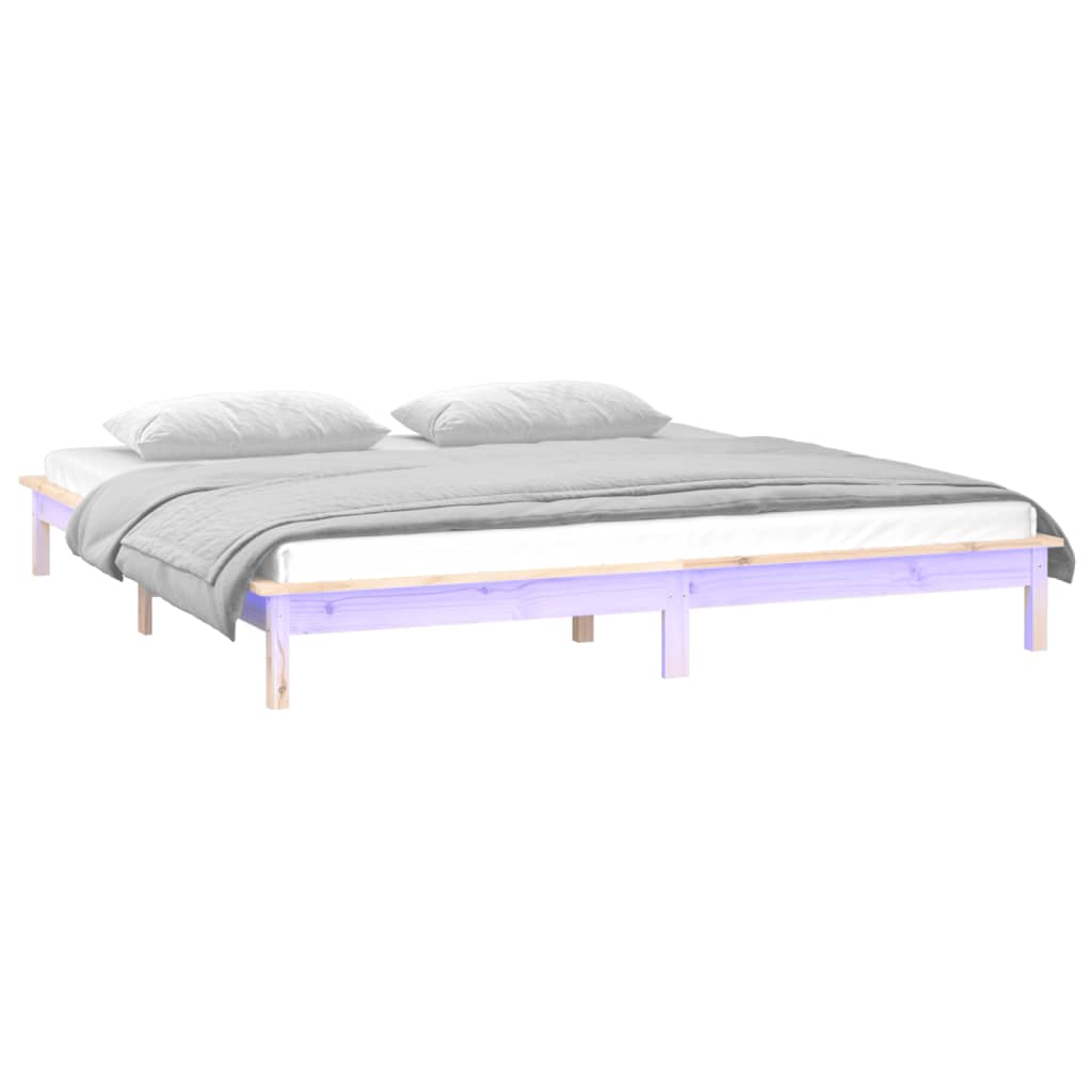 LED okvir za krevet 160 x 200 cm od masivnog drva