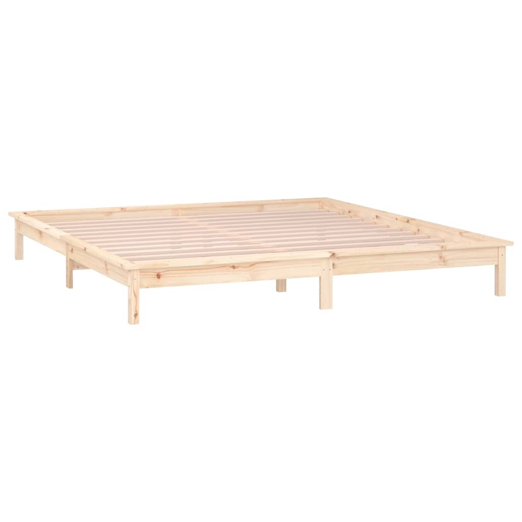 LED okvir za krevet 200 x 200 cm od masivnog drva