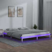 LED okvir kreveta bijeli 120x190 cm mali bračni masivno drvo