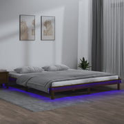 LED okvir kreveta boja meda 120x190 cm mali bračni masivno drvo