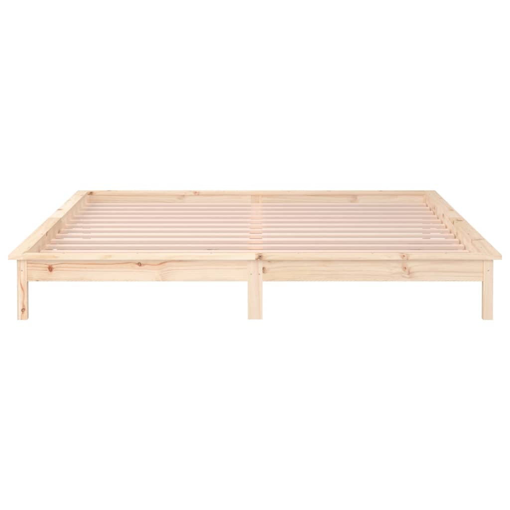 LED okvir kreveta 135 x 90 cm bračni od masivnog drva