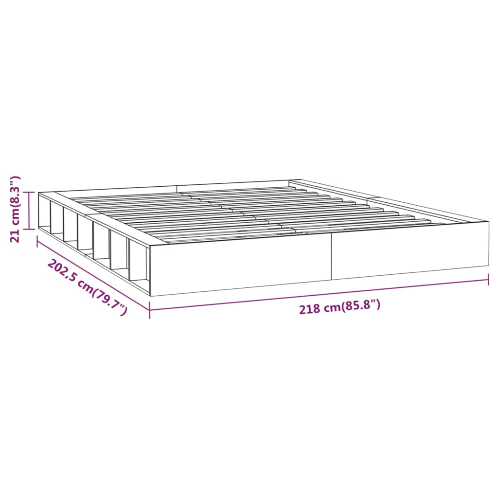 okvir za krevet bijeli 200 x 200 cm od masivnog drva