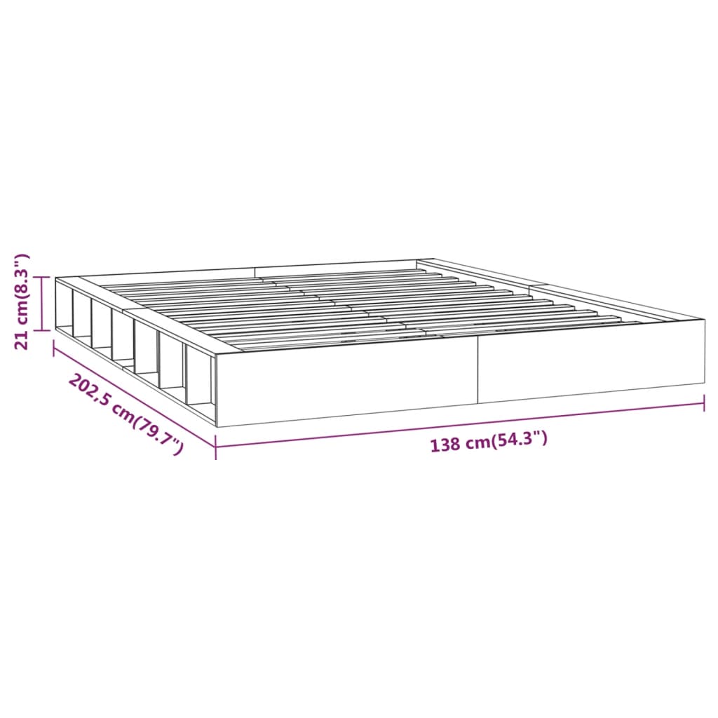 Okvir za krevet 120 x 200 cm od masivnog drva