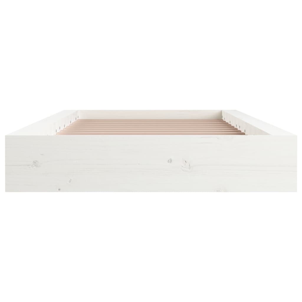 Okvir za krevet bijela 140x190 cm od masivnog drva