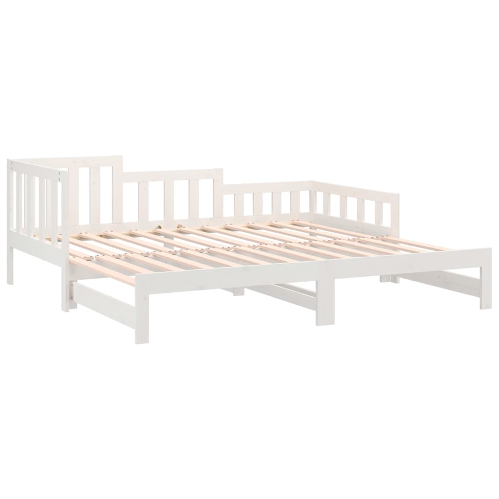 Dnevni ležaj na izvlačenje bijeli 2x(90x190)cm masivna borovina