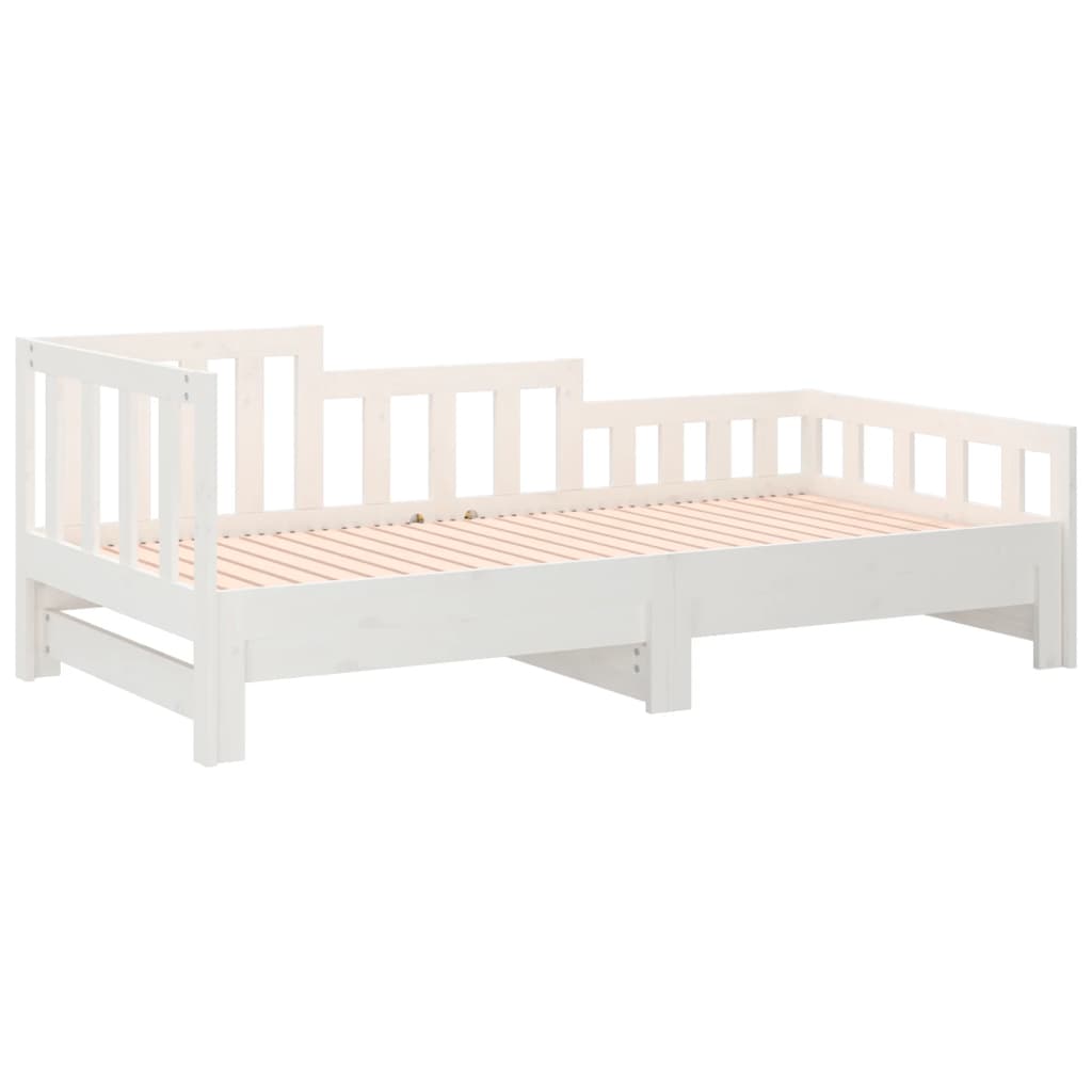 Dnevni ležaj na izvlačenje bijeli 2x(90x190)cm masivna borovina