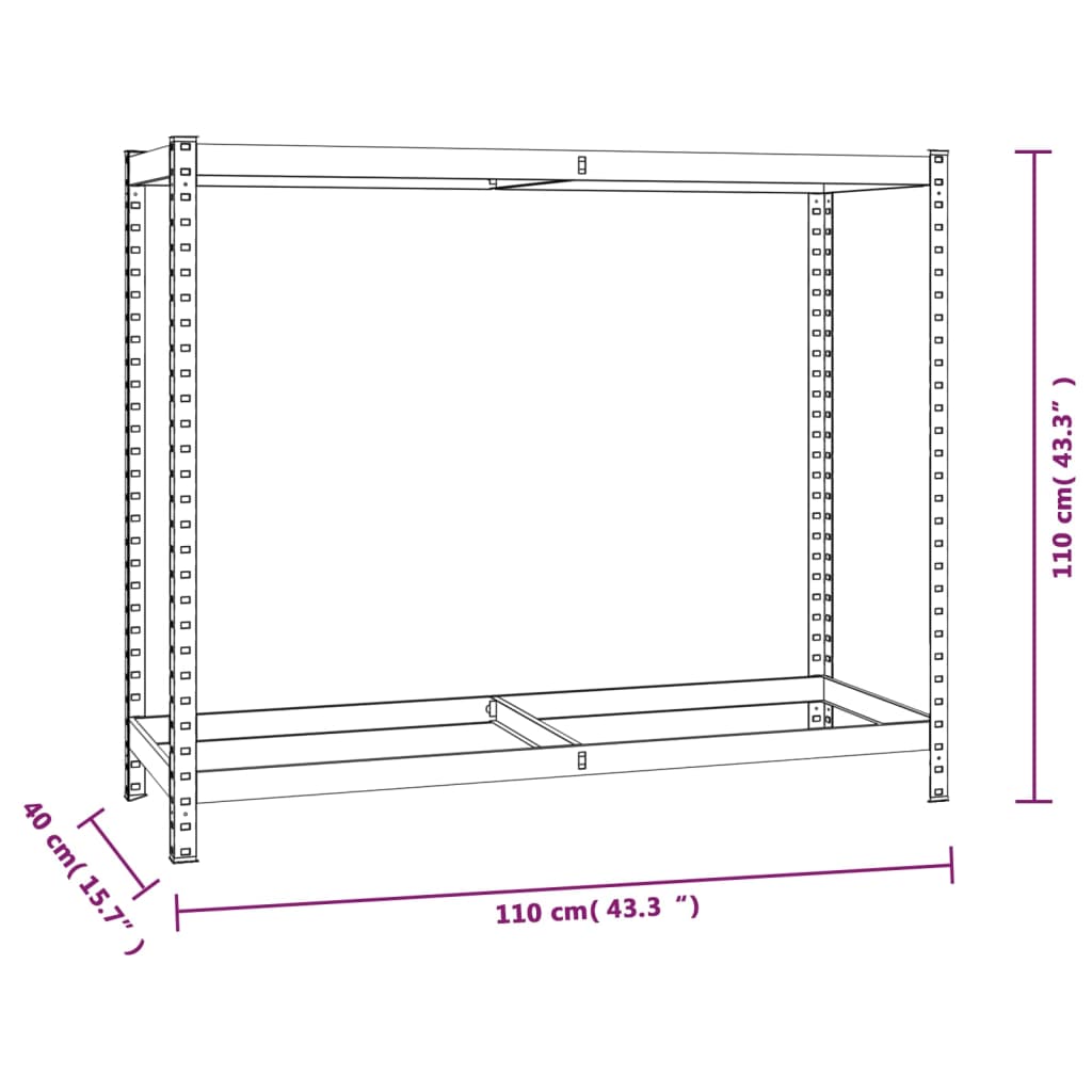 Stalak za gume s 2 razine srebrni 110 x 40 x 110 cm čelični