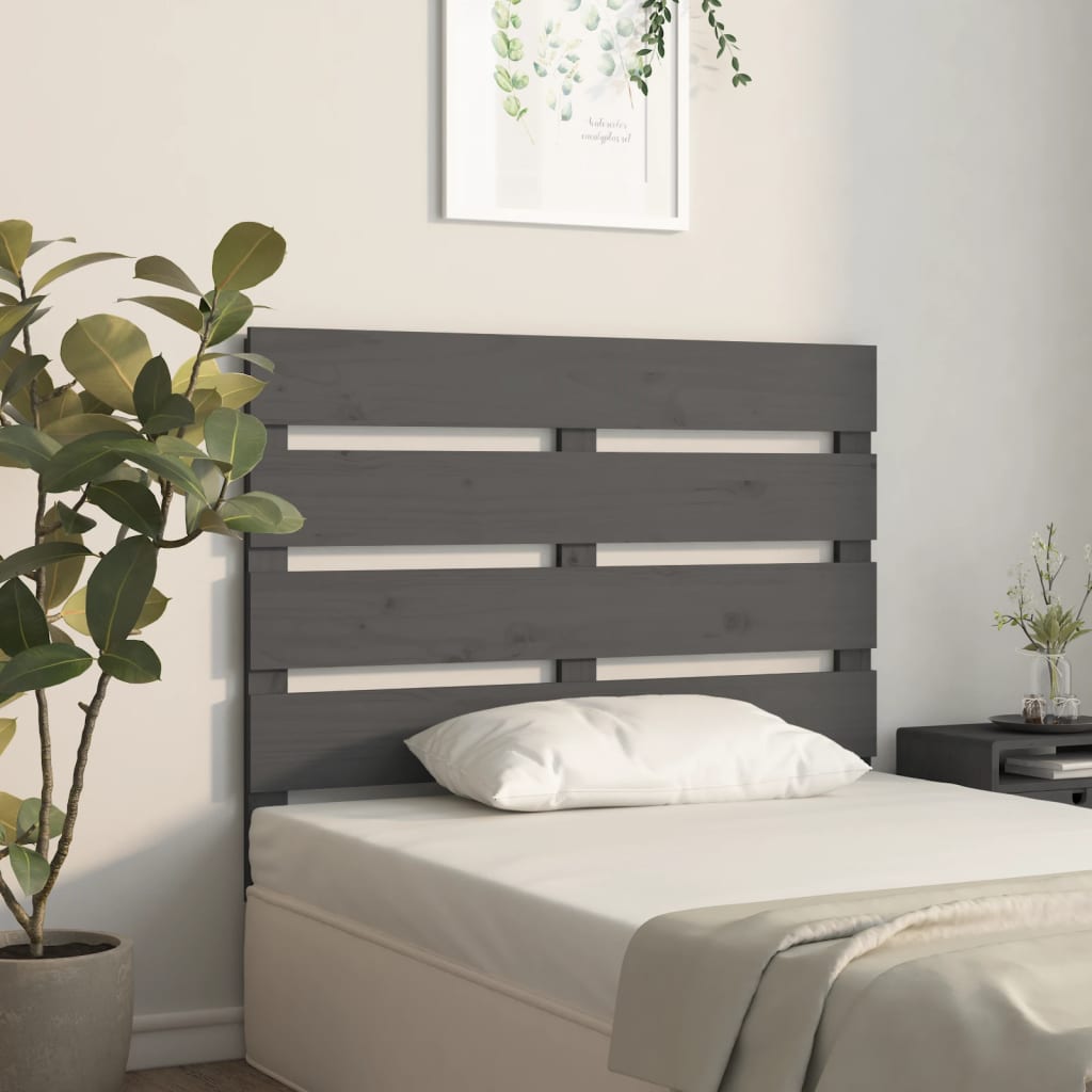 Uzglavlje sivo 100 x 3 x 80 cm od masivne borovine