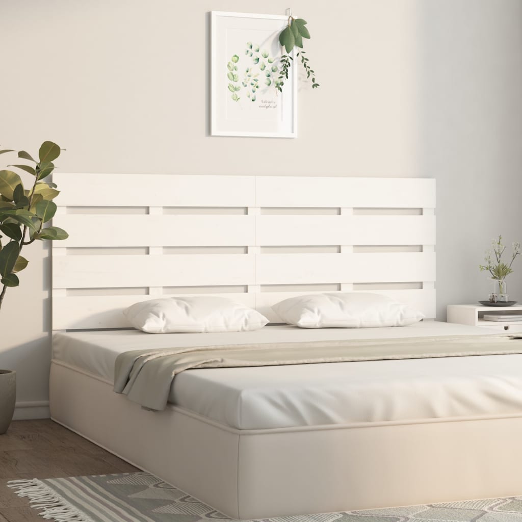 Uzglavlje bijelo 120 x 3 x 80 cm od masivne borovine