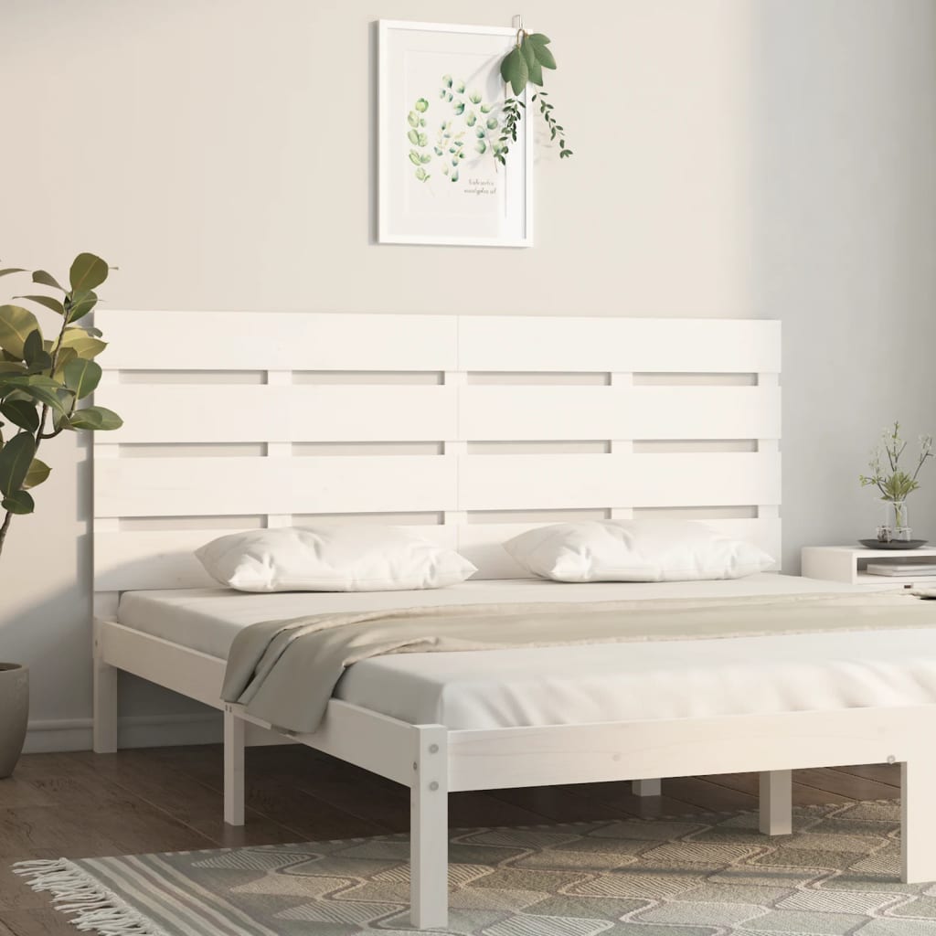 Uzglavlje bijelo 120 x 3 x 80 cm od masivne borovine