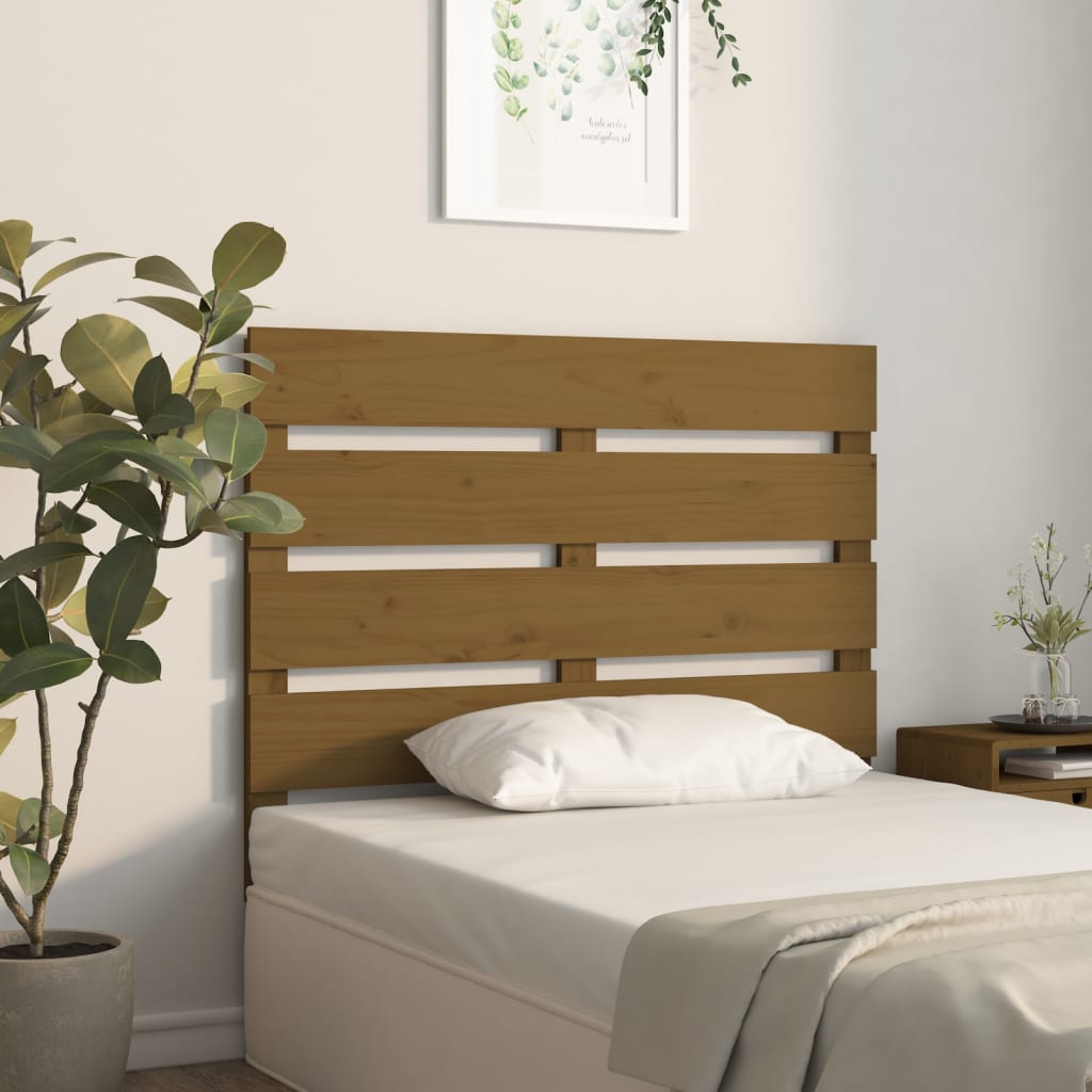 Uzglavlje smeđa boja meda 75 x 3 x 80 cm od masivne borovine