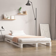 Krevet od paleta bijeli 90 x 200 cm od masivne borovine
