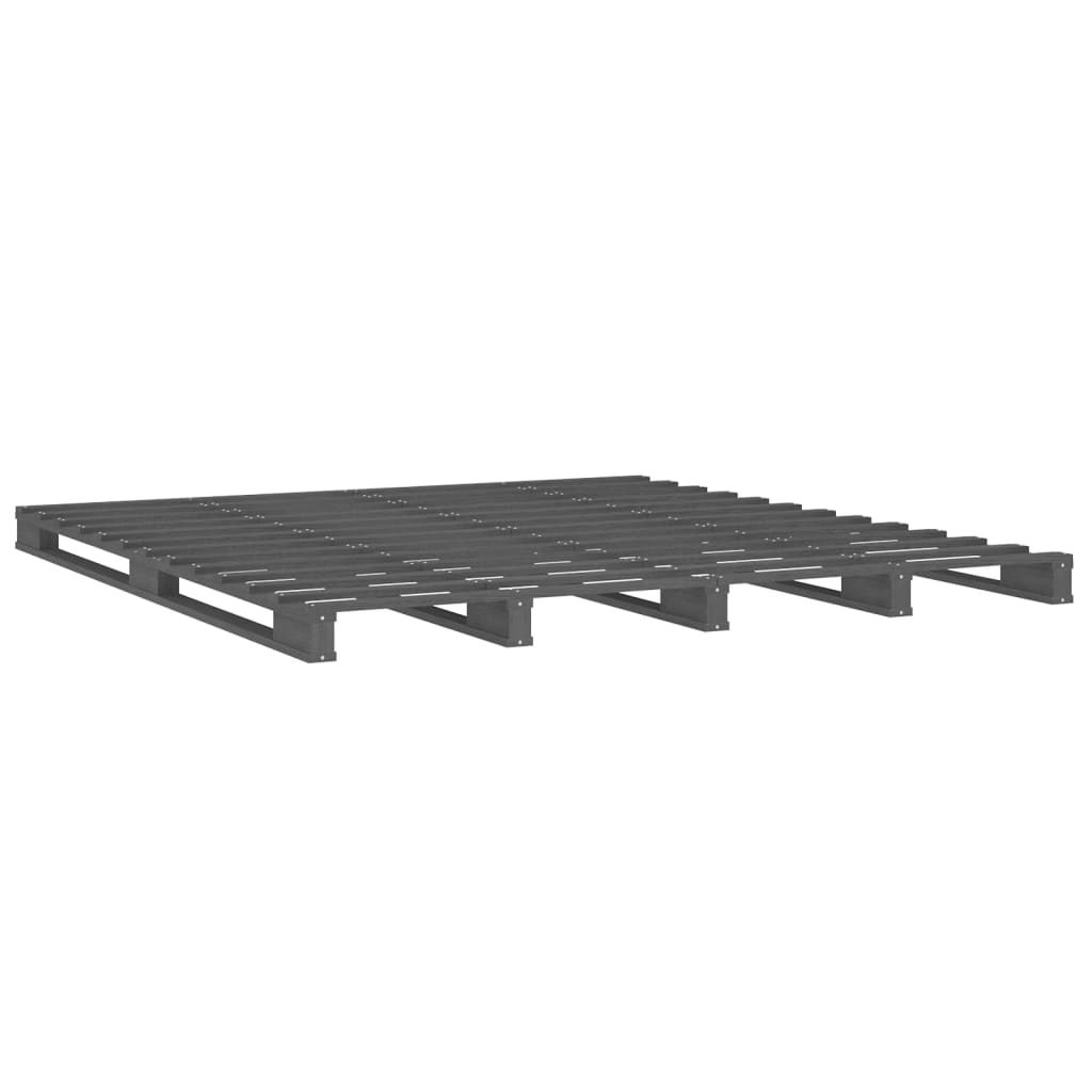 Krevet od paleta sivi 200 x 200 cm od masivne borovine