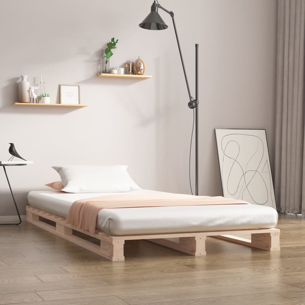 Krevet od paleta 90 x 190 cm od masivne borovine mali