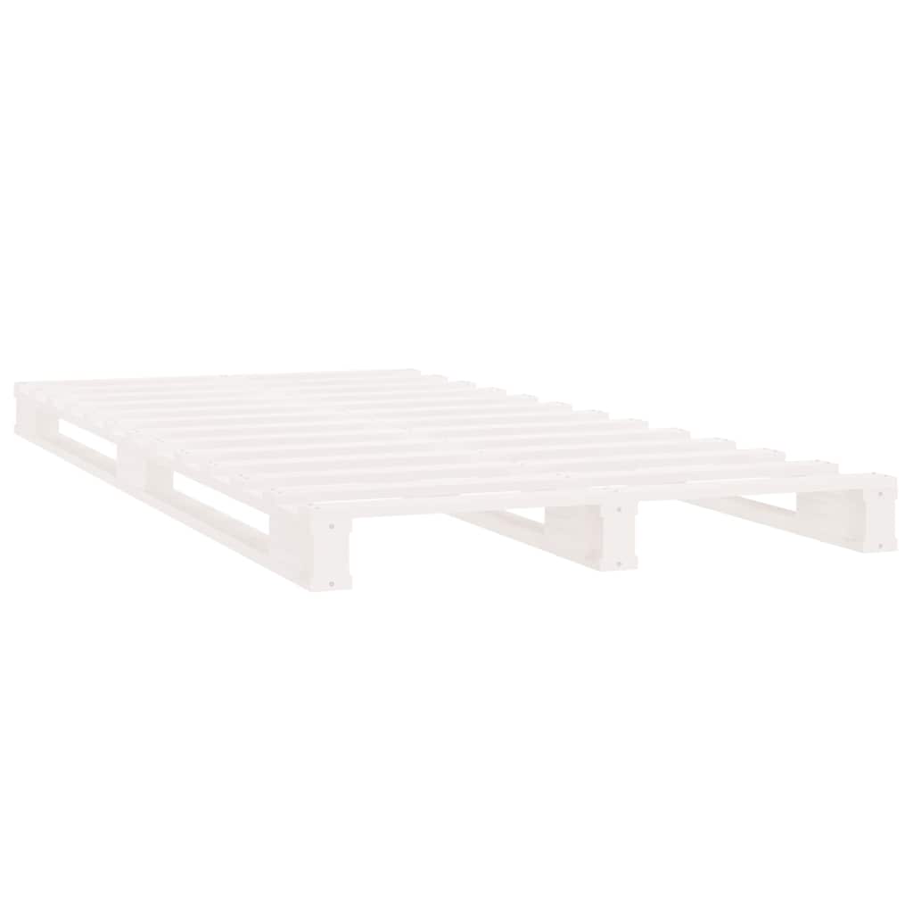 Krevet od paleta bijeli 90x190 cm od masivne borovine mali