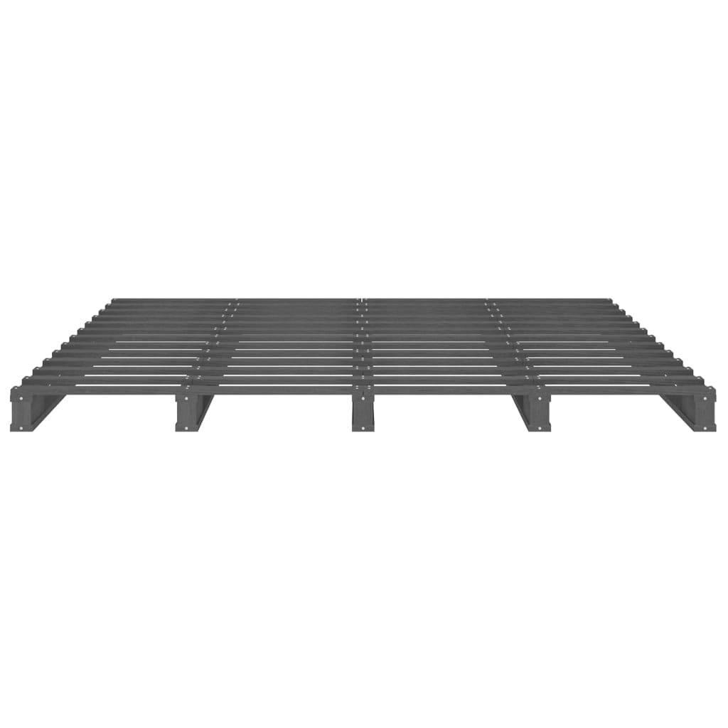 Krevet od paleta sivi 120x190 cm od masivne borovine bračni