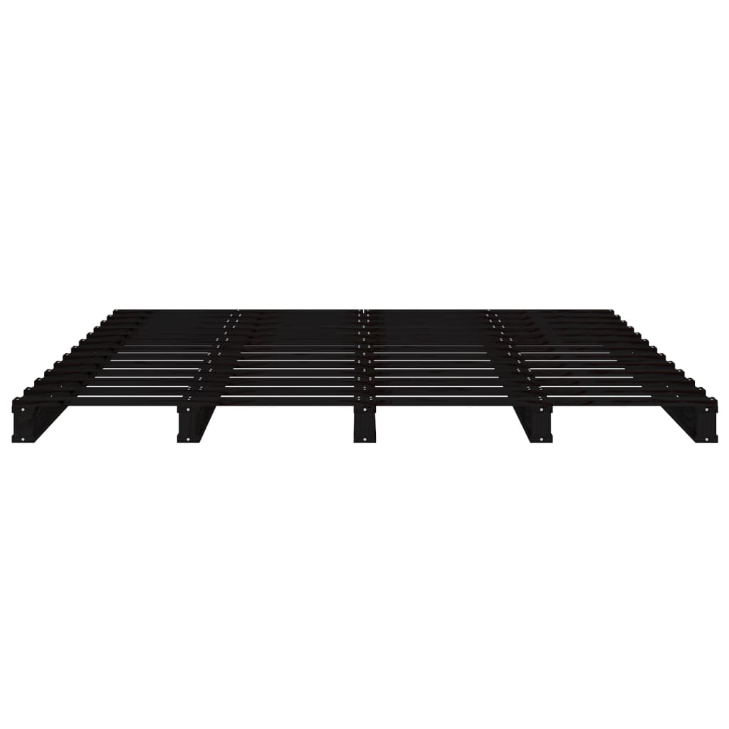 Krevet od paleta crni 120x190 cm od masivne borovine bračni