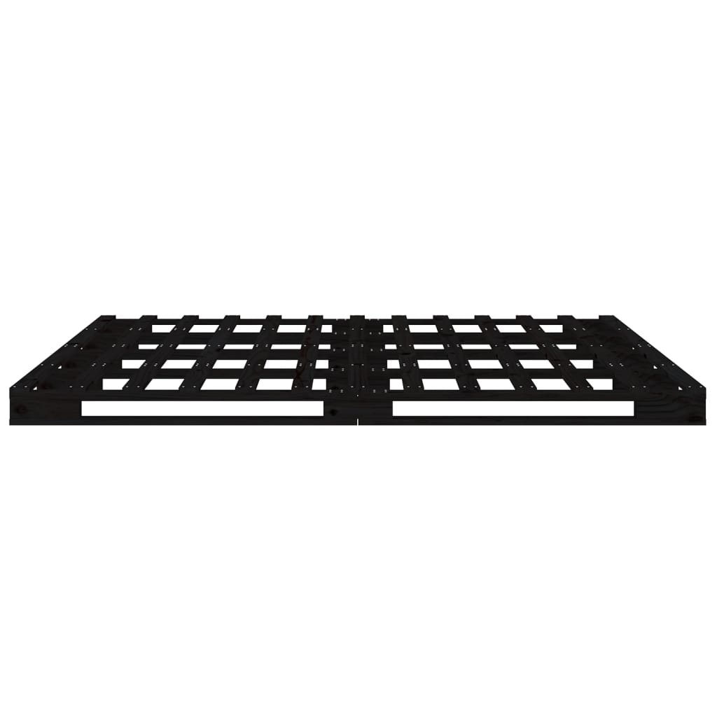 Krevet od paleta crni 135 x 190 cm masivna borovina bračni