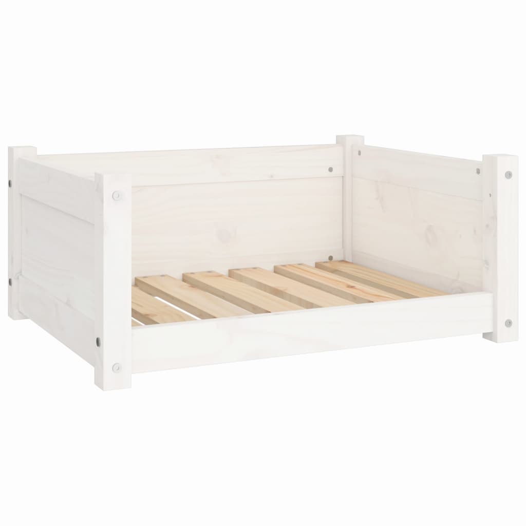 Krevet za pse Bijeli 65,5x50,5x28 cm Masivni borov drvo