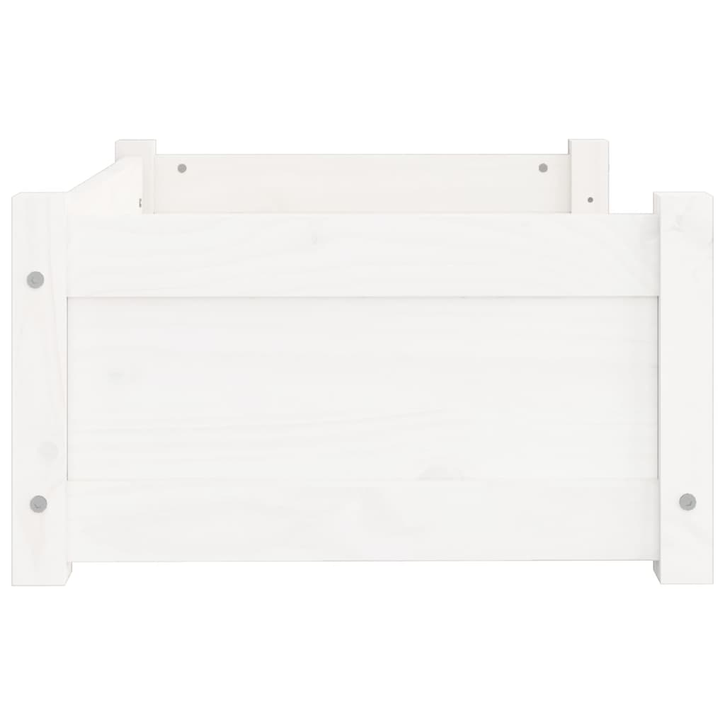 Krevet za pse Bijeli 65,5x50,5x28 cm Masivni borov drvo