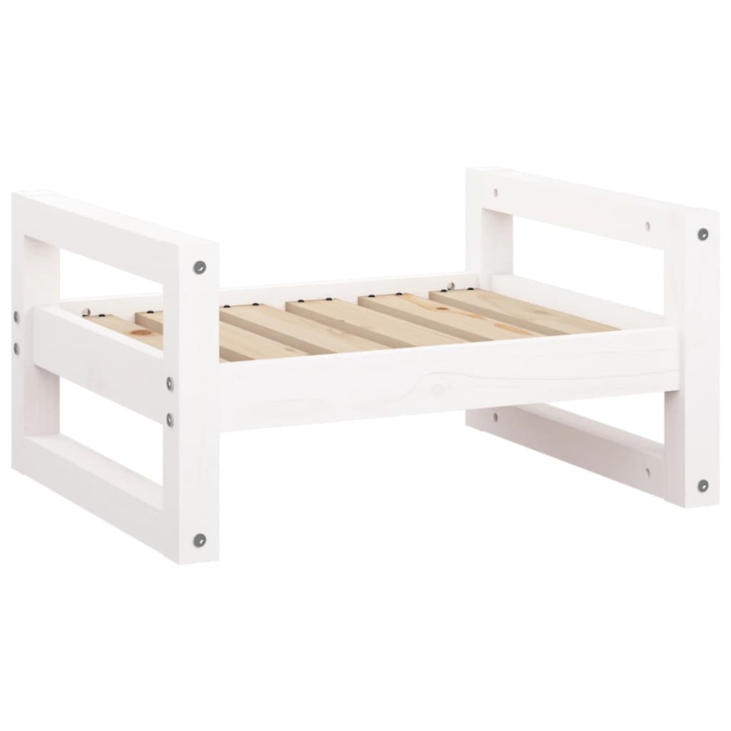 Krevet za pse bijeli 55,5x45,5x28 cm od masivne borovine