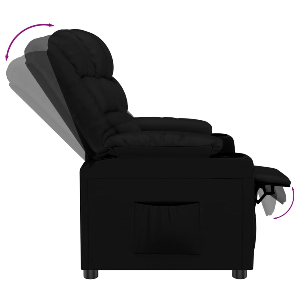 Naslonjač od umjetne kože crni