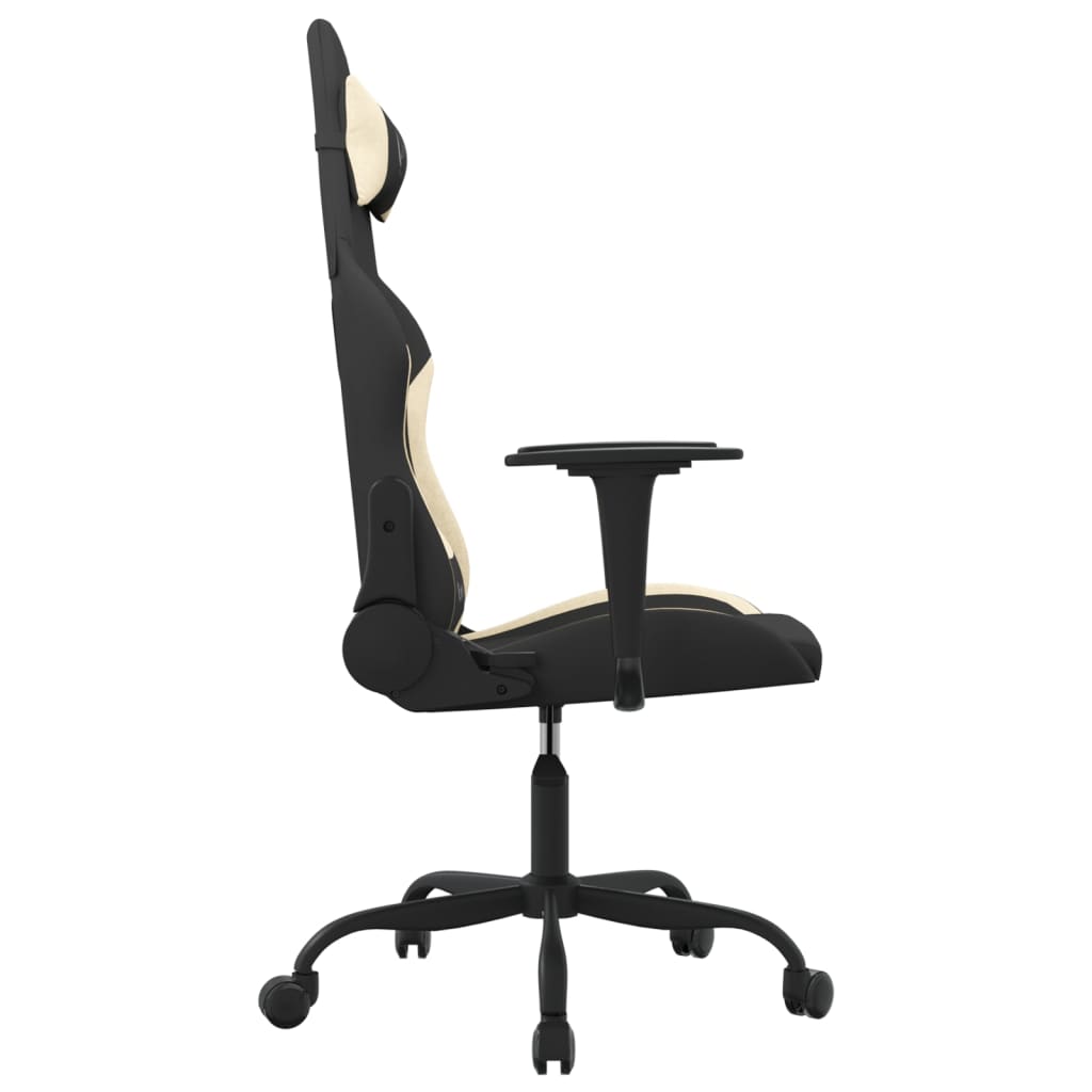 Masažna igraća stolica od tkanine crna i krem