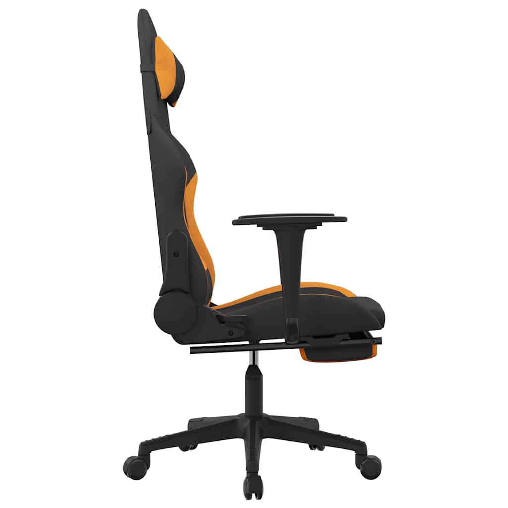 Masažna igraća stolica od tkanine s osloncem crno-narančasta